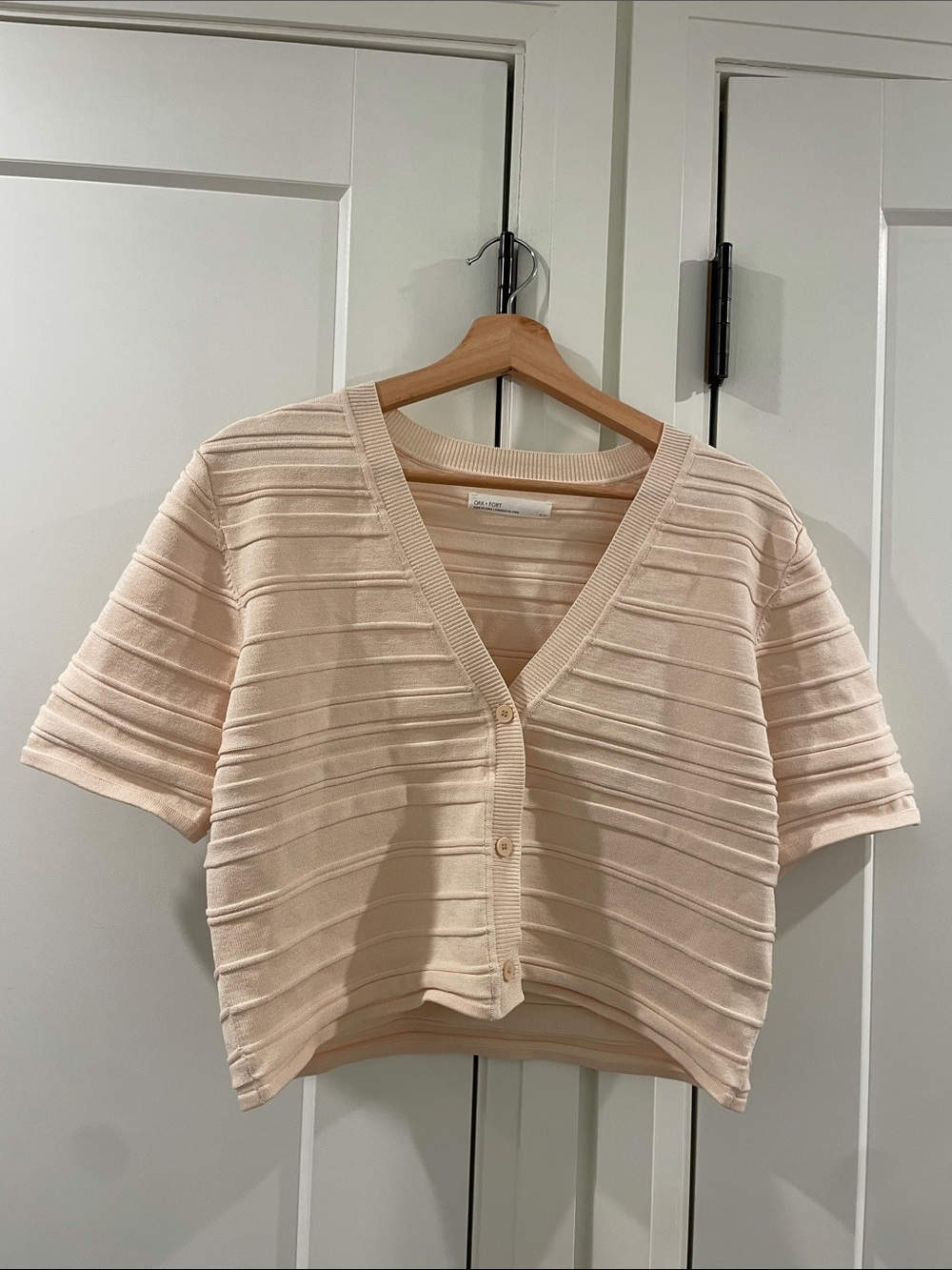 Oak + Fort Cropped Cream Cardigan - Picture 9 of 12